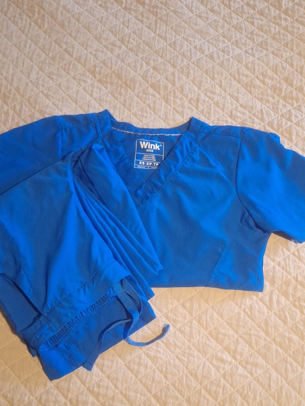 Wink Royal Blue Scrub Top and Pants Set
